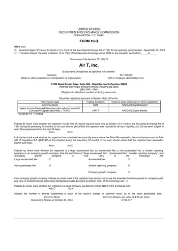 Thumbnail Air T, Inc. 10-Q Quarterly Report FY2025 