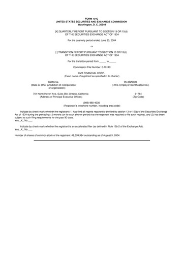 Thumbnail CVB Financial 10-Q Quarterly Report FY 