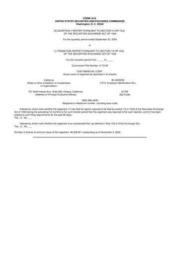 Thumbnail CVB Financial 10-Q Quarterly Report FY 
