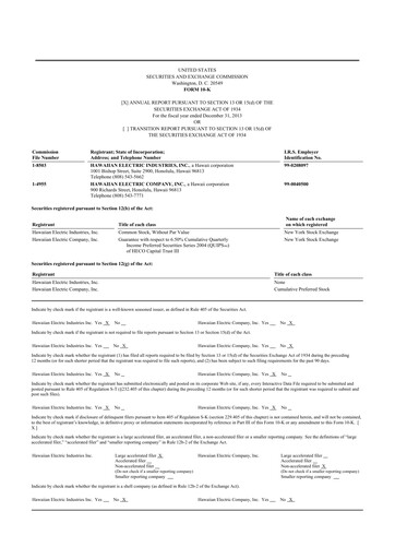 Thumbnail Hawaiian Electric Industries 10-K Annual Report 