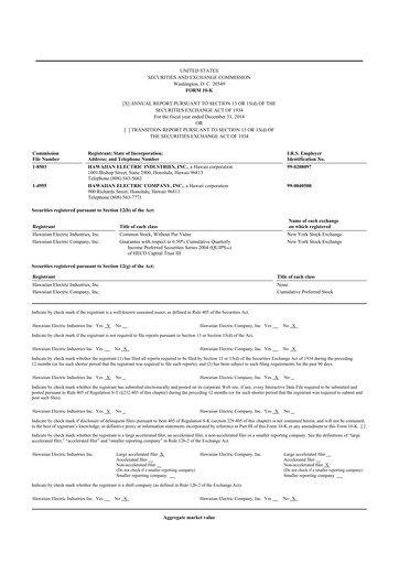 Thumbnail Hawaiian Electric Industries 10-K Annual Report 