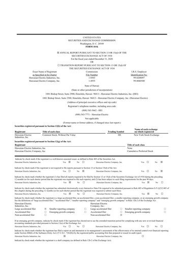 Thumbnail Hawaiian Electric Industries 10-K Annual Report 