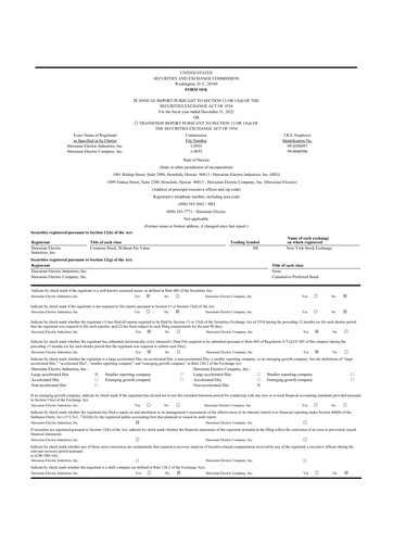 Thumbnail Hawaiian Electric Industries 10-K Annual Report 