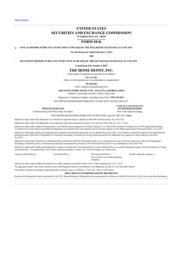 Thumbnail Home Depot 10-K Annual Report 2012