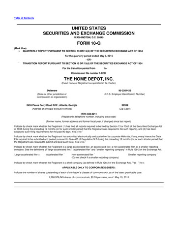 Vorschaubild Home Depot 10-Q Quartalsbericht 2015 