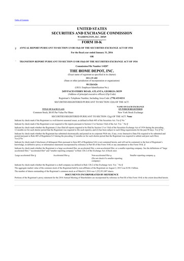 Thumbnail Home Depot 10-K Annual Report 2015