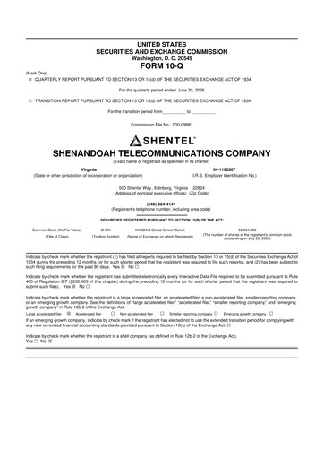 Vorschaubild Shentel 10-Q Quartalsbericht 2026 