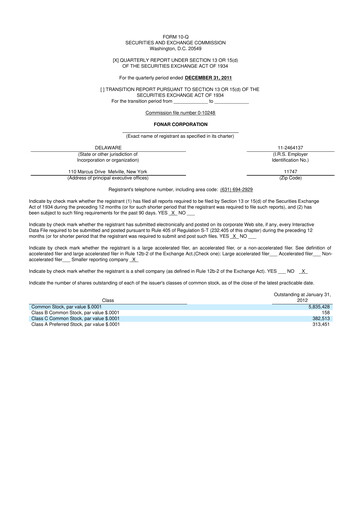 Vorschaubild Fonar Corporation
 10-Q Quartalsbericht 2012 