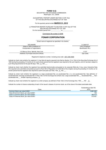 Vorschaubild Fonar Corporation
 10-Q Quartalsbericht 2012 