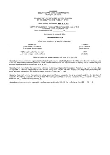 Vorschaubild Fonar Corporation
 10-Q Quartalsbericht 2013 