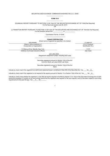 Thumbnail Fonar Corporation
 10-K Annual Report 2013