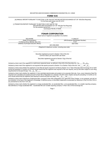 Thumbnail Fonar Corporation
 10-K Annual Report 2014