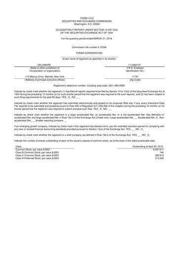 Vorschaubild Fonar Corporation
 10-Q Quartalsbericht 2018 