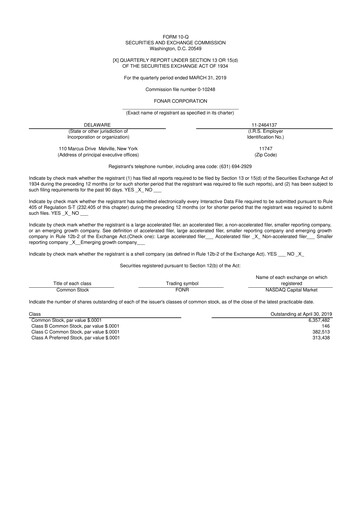 Vorschaubild Fonar Corporation
 10-Q Quartalsbericht 2019 