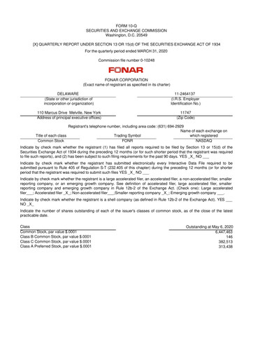Vorschaubild Fonar Corporation
 10-Q Quartalsbericht 2020 