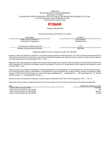 Vorschaubild Fonar Corporation
 10-Q Quartalsbericht 2021 