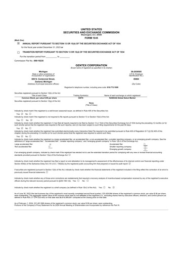 Thumbnail Gentex 10-K Annual Report 2023