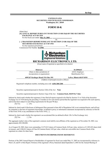 Thumbnail Richardson Electronics 10-K Annual Report 