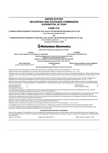 Thumbnail Richardson Electronics 10-K Annual Report 2026