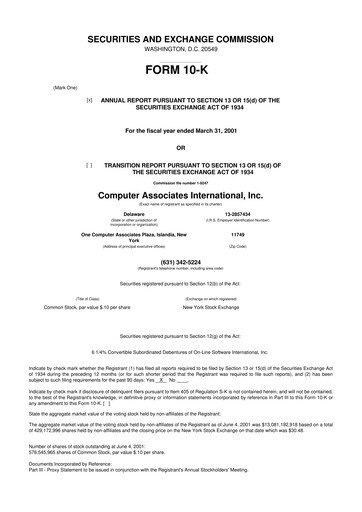 Thumbnail CA Technologies 10-K Annual Report 