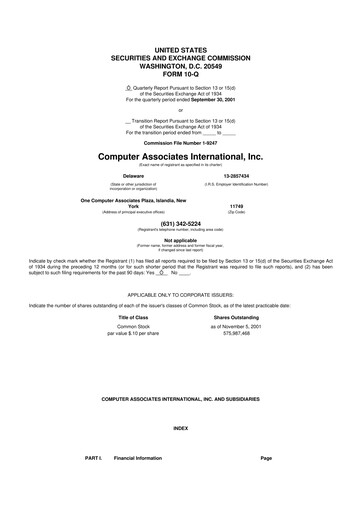 Thumbnail CA Technologies 10-Q Quarterly Report FY 