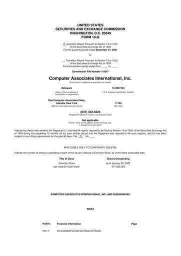 Thumbnail CA Technologies 10-Q Quarterly Report FY 