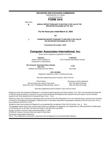 Thumbnail CA Technologies 10-K Annual Report 