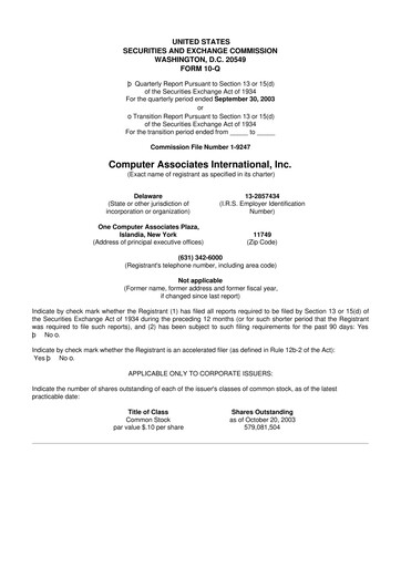 Thumbnail CA Technologies 10-Q Quarterly Report FY 