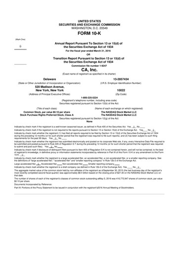 Thumbnail CA Technologies 10-K Annual Report 