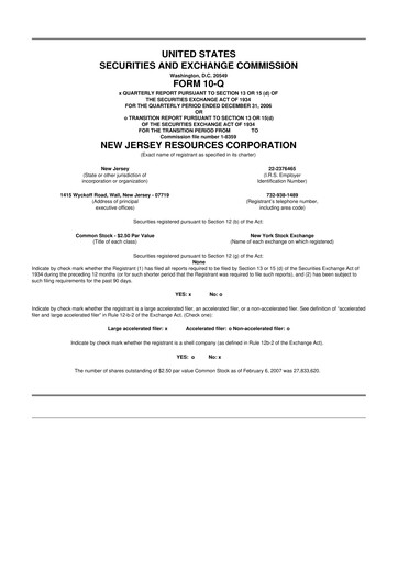 Thumbnail New Jersey Resources 10-Q Quarterly Report FY 