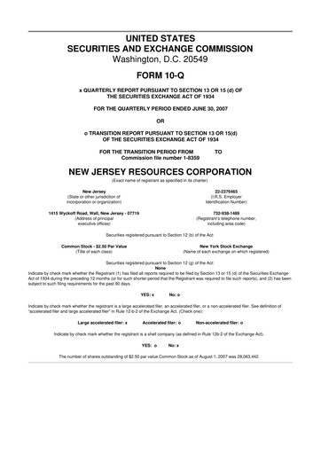 Thumbnail New Jersey Resources 10-Q Quarterly Report FY 