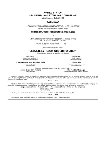 Thumbnail New Jersey Resources 10-Q Quarterly Report FY 