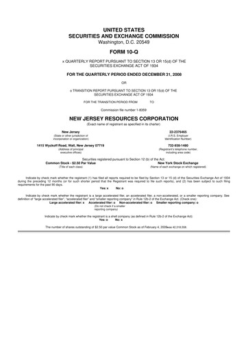 Thumbnail New Jersey Resources 10-Q Quarterly Report FY 