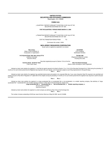 Thumbnail New Jersey Resources 10-Q Quarterly Report FY 