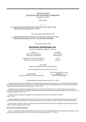 Thumbnail Hovnanian Enterprises
 10-K Annual Report 