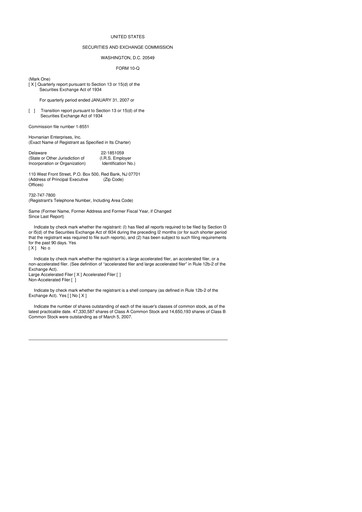 Thumbnail Hovnanian Enterprises
 10-Q Quarterly Report FY 