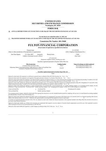 Thumbnail Fulton Financial 10-K Annual Report 2023