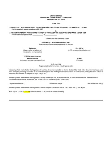 Thumbnail First Mid Bancshares 10-Q Quarterly Report FY 