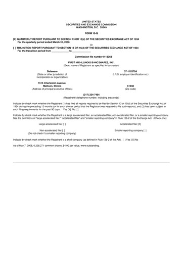 Thumbnail First Mid Bancshares 10-Q Quarterly Report FY 