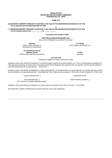 Thumbnail First Mid Bancshares 10-Q Quarterly Report FY 