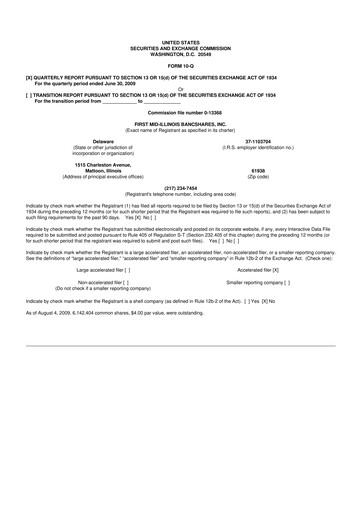 Thumbnail First Mid Bancshares 10-Q Quarterly Report FY 
