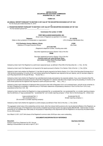 Thumbnail First Mid Bancshares 10-K Annual Report 