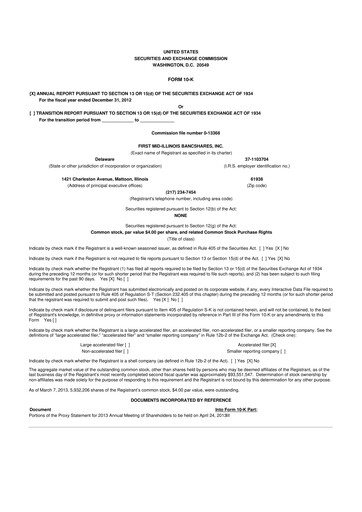 Thumbnail First Mid Bancshares 10-K Annual Report 2012