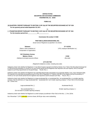 Thumbnail First Mid Bancshares 10-Q Quarterly Report FY2013 
