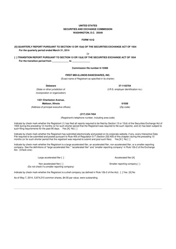 Thumbnail First Mid Bancshares 10-Q Quarterly Report FY2014 