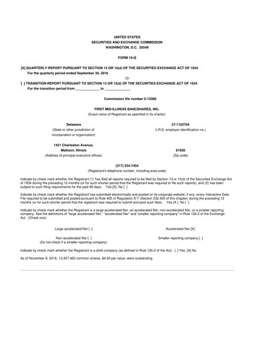 Thumbnail First Mid Bancshares 10-Q Quarterly Report FY2016 