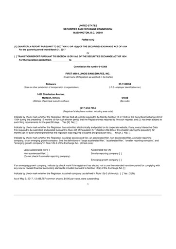 Thumbnail First Mid Bancshares 10-Q Quarterly Report FY2017 