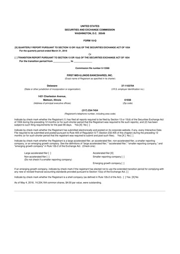 Thumbnail First Mid Bancshares 10-Q Quarterly Report FY2018 