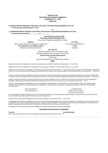 Thumbnail First Mid Bancshares 10-K Annual Report 2018