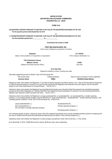 Thumbnail First Mid Bancshares 10-Q Quarterly Report FY2019 